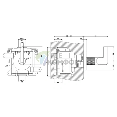 Запорный кран GESSI INCISO 3/4 высокой производительности, цвет Nero XL (58263#299) - фото 2