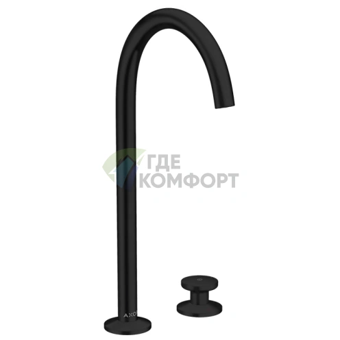 Смеситель для раковины AX One Select 260 на 2 отверстия со сливом push-open, матовый черный (48060670) - фото 1