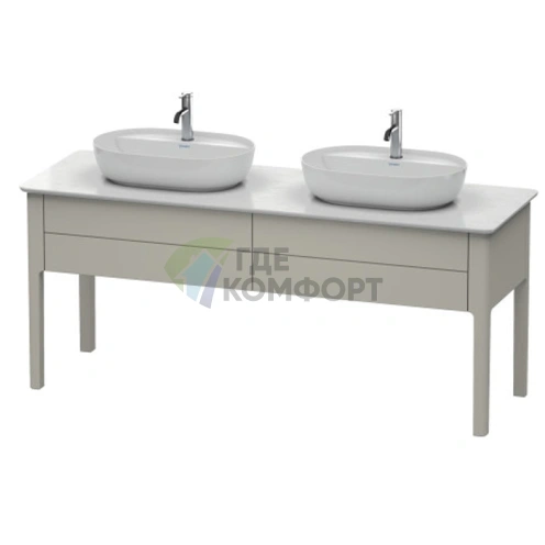 Напольная тумба Duravit Luv для двух раковин 743x1788x570, 2 выдвижных ящика, серо-коричневый матовый (LU9562B6060) - фото 1