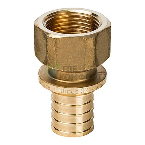 Переходник для труб из сшитого полиэтилена STOUT с внутренней резьбой ВР 32 x G 1 аксиальный - фото 1