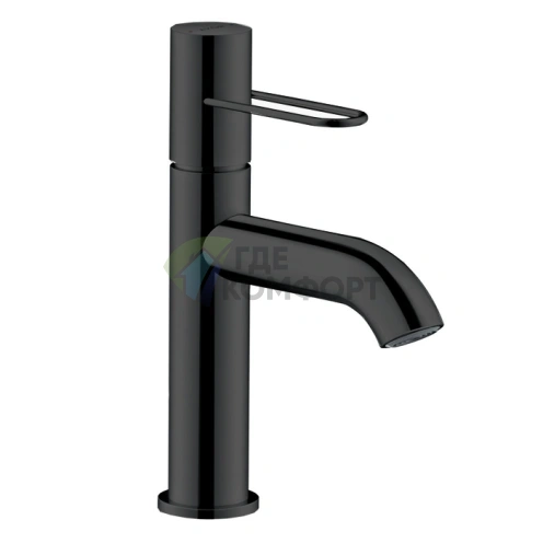 Смеситель для раковины AX Uno Polished Black Chrome с донным клапаном (38026330) - фото 1