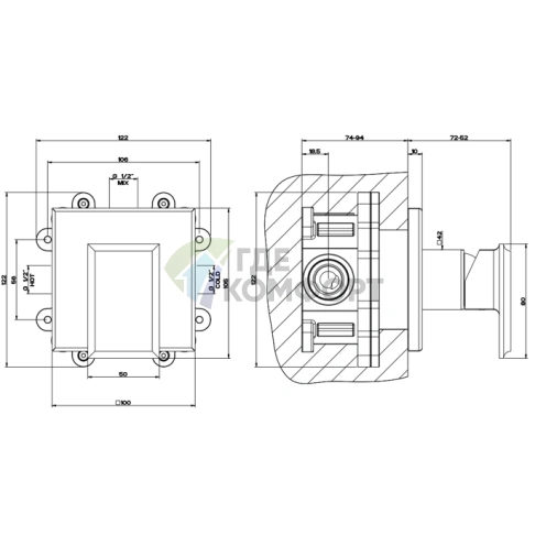 Gessi Eleganza — Однорычажный встраиваемый смеситель для раковины в золотом цвете (46106#080) - фото 2