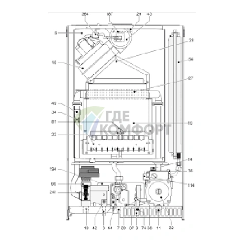 Котёл газовый настенный двухконтурный Ferroli Divabel 18 кВт - фото 4