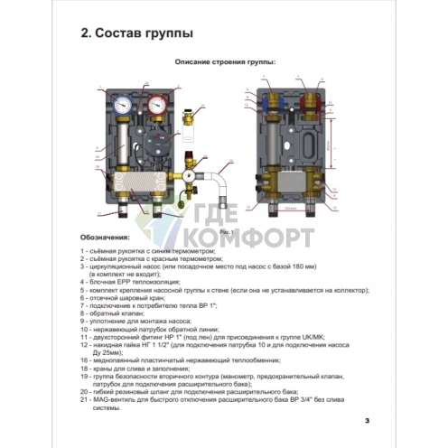 Насосная группа Zeissler NG-UT-0130 прямая с теплообменником 30 пластин без насоса (ЗЕИССЛЕР) - фото 2