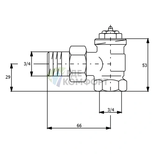 Клапан термостатический Oventrop AV9 3/4 (DN 20) М30х1-5 1183706 угловой - фото 2