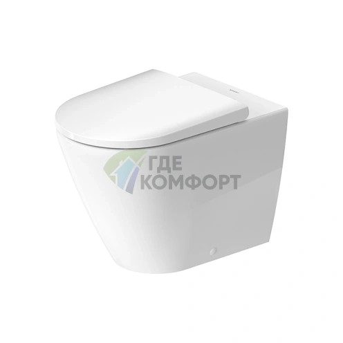 Унитаз напольный Duravit D-Neo безободковый с технологией WonderGliss (20030900001) - фото 1