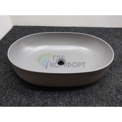 Накладная раковина Kerasan Nolita 60x40 см светло-серый без отверстия (534389) - фото 3