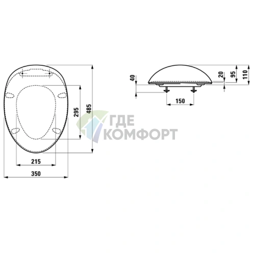 Сиденье для унитаза Laufen Alessi One с микролифтом, белое 481x350x107мм (8.9297.1.000.000.1) - фото 2