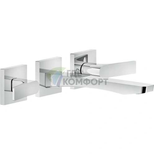 GESSI Rilievo — встраиваемый трехрычажный смеситель для раковины с изливом 213 мм (хром) (59090#031) - фото 1