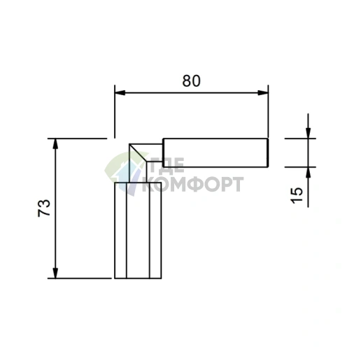Ручка для смесителя Fantini Venezia рычаг правая хром-черный матовый (29 02 N54613) - фото 2