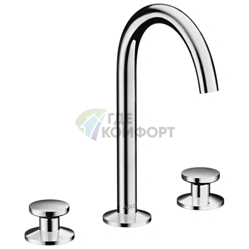 Смеситель для раковины AX One Select 170 на 3 отверстия со сливом push-open в хроме (48070000) - фото 1