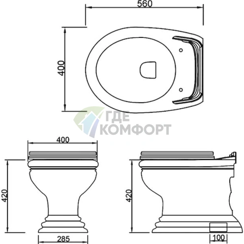 Приставной унитаз Migliore Milady PL в пол - фото 3
