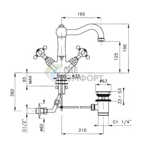 Смеситель для раковины Nicolazzi Half Dome Crystal с поворотным изливом, хром (1432CR93) - фото 2