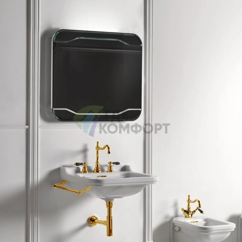 Раковина Kerasan Waldorf керамическая 120х55см c 1 отверстием под смеситель белая цвет заглушки-золото - фото 1