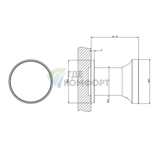 Смеситель GESSI Origini однорычажный встраиваемый Black Metal Brushed PVD (66109#707) - фото 2