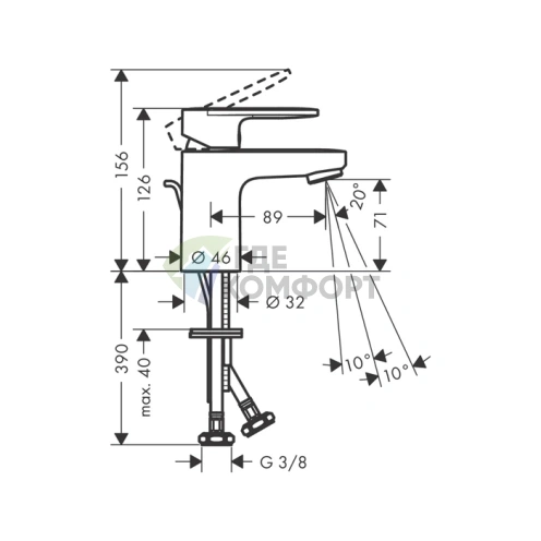 Смеситель для раковины Hansgrohe Vernis Blend 70 CoolStart хром (71584000) - фото 2