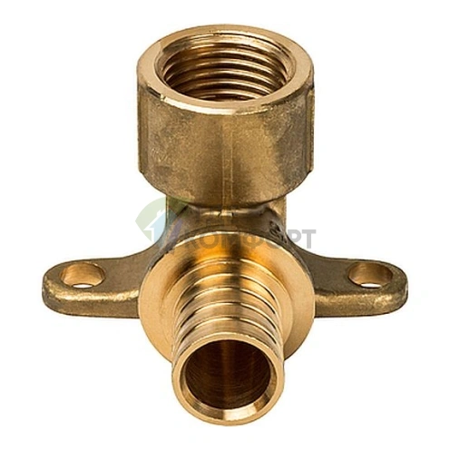 Stout Угольник настенный с креплением 20xRp 1/2 для труб из сшитого полиэтилена аксиальный - фото 2