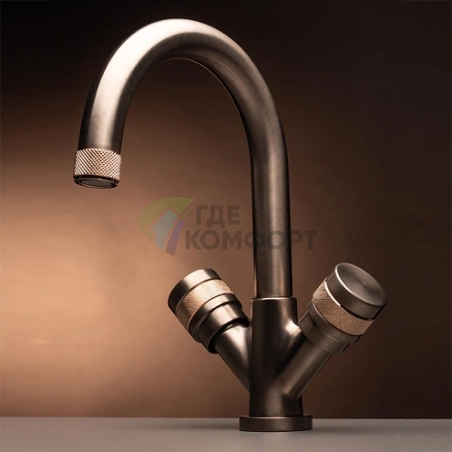 Смеситель для раковины Nicolazzi Khady Black Nichel/Rose Gold (2436NKNRG21) - фото 1