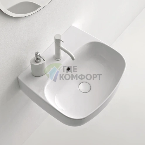 Подвесная раковина Kerasan Nolita 50x45 см, белая глянцевая (534001*1) - фото 5