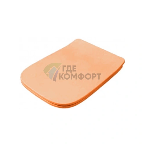 Сиденье для унитаза Artceram A16 с микролифтом, цвет Arancio Cammeo, хромированные петли (ASA001 13 71) - фото 1