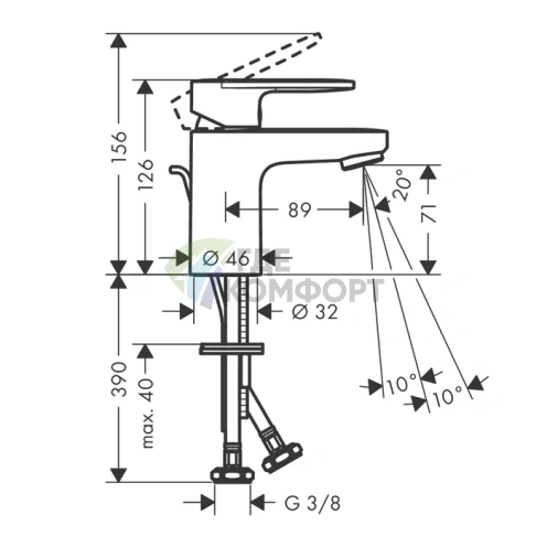 Смеситель для раковины Hansgrohe Vernis Blend 70, хром (71557000) - фото 2