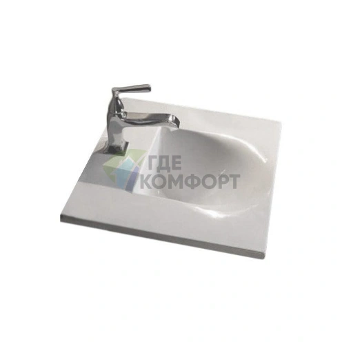 Встраиваемая раковина KERASAN Bentley 55x47x2 см белая с отверстием под смеситель (394201*1) - фото 2