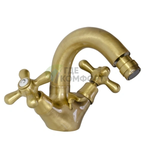 Смеситель для биде Nicolazzi Nuova Brenta с двумя ручками и поворотным изливом (2537BZ) - фото 1