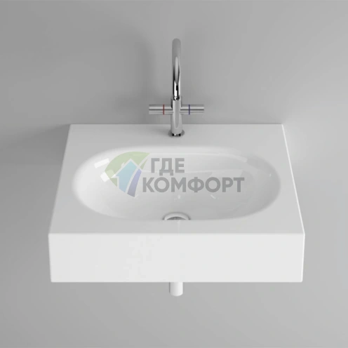 Подвесная раковина BETTE COMODO 60 см белая с системой перелива и креплением (A210 HLW1) - фото 1