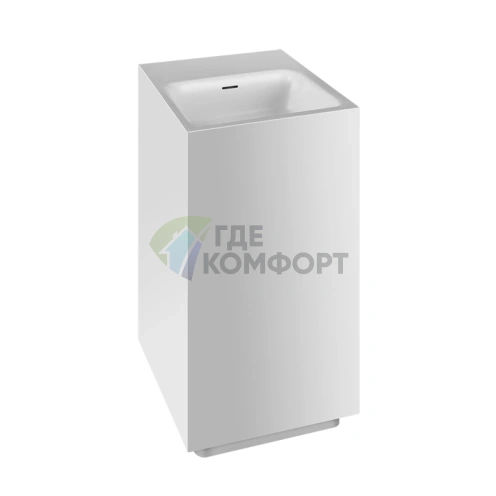 Напольная раковина Gessi Rettangolo 42х42 см матовый белый — 3 отверстия под смеситель, слив в пол - фото 1