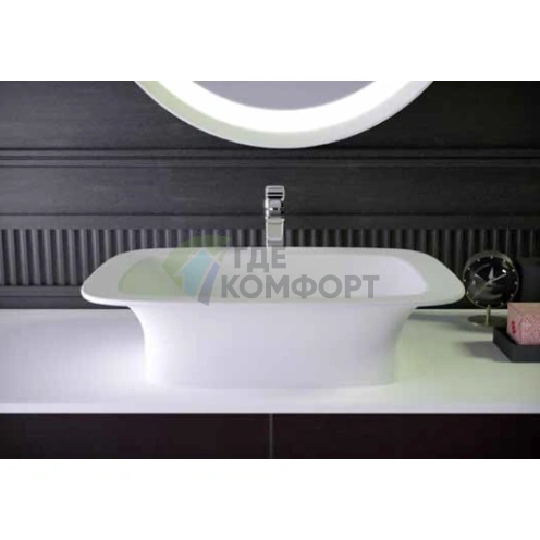 Накладная раковина KNIEF Glam 60×45×116 см, белая матовая, без отверстия под смеситель - фото 3