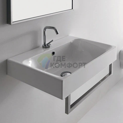 Полотенцедержатель фронтальный KERASAN Cento для раковин 3532-3536, хром, 560 мм (911801) - фото 1