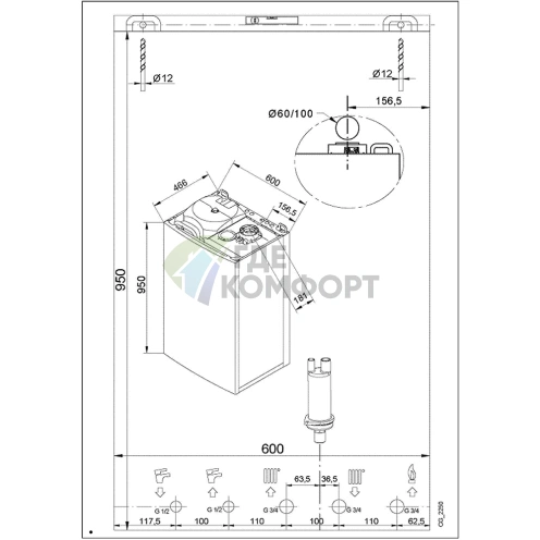 Газовый настенный конденсационный котел Baxi NUVOLA Duo-tec+ 33 GA - фото 3