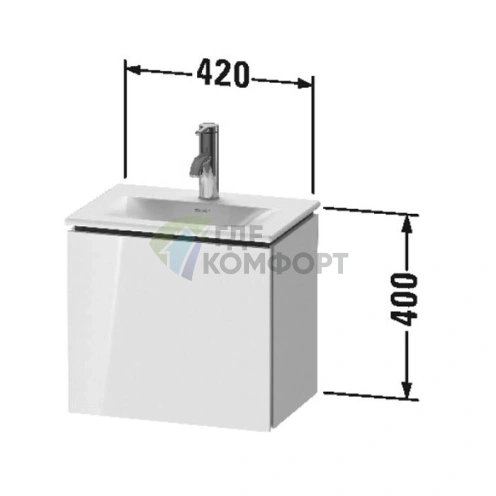 Подвесная тумба Duravit L-Cube White High Gloss 400 мм (LC6133L2222) - фото 2