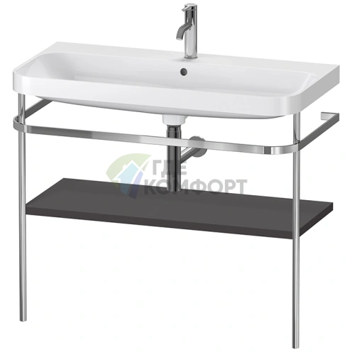 Консольная напольная раковина Duravit Happy D.2 Plus 975х490х850 мм в цвете Графит суперматовый (HP4838O8080) - фото 1