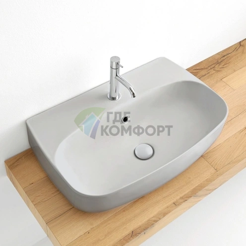 Подвесная раковина Kerasan Nolita 70x45 см, светло-серая (534259*1) - фото 2