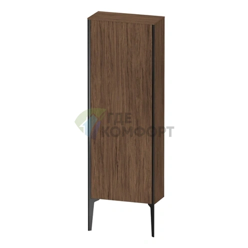 Подвесной шкаф Duravit XViu 1330 мм с зеркалом, цвет walnut dark/черный матовый (XV1316RB221) - фото 1