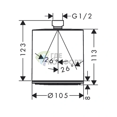 Верхний душ Hansgrohe Pulsify 105 мм, EcoSmart, матовый черный/графит (24132670) - фото 2