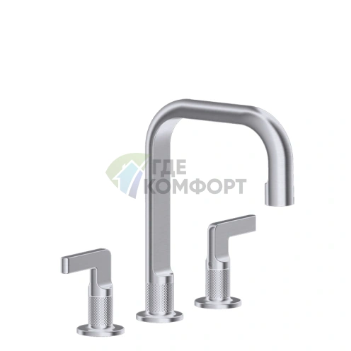 Смеситель для раковины GESSI INCISO на 3 отверстия без донного клапана, цвет Finox (58014#149) - фото 1