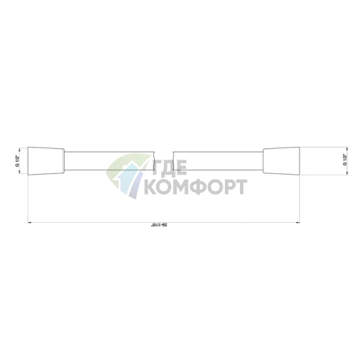 Шланг для душа Gessi 150 см с коническим соединением 1/2, цвет Black XL (01637#299) - фото 2