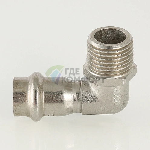 Пресс-угольник с наружной резьбой 15 мм х 1/2 из нержавеющей стали VTi.953.I.001504 VALTEC (ВАЛТЕК) - фото 5