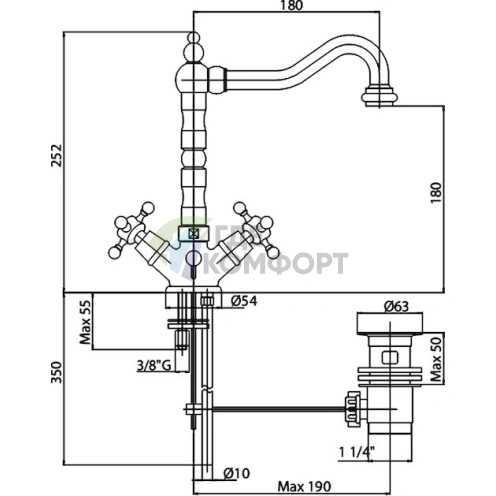 Смеситель для раковины Cezares Golf GOLF-LS2-01: стиль и функциональность - фото 2