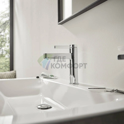 Смеситель для раковины Hansgrohe Finoris 110 с системой push-open в хроме (76023000) - фото 1