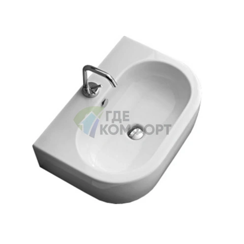 Раковина Kerasan Flo 60х42 накладная белая с отверстием под смеситель (314201*1) - фото 1