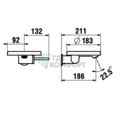 Смеситель Laufen Kartell настенный хром (3.1133.7.004.120.1) - фото 2