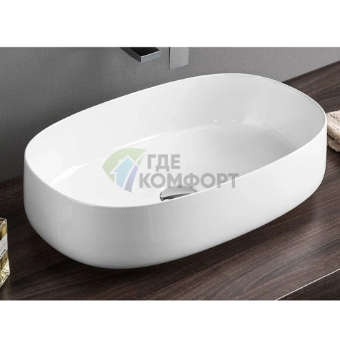 Раковина ArtCeram Cognac 55x35 см белая матовая без отверстий (COL003 05 00) - фото 1