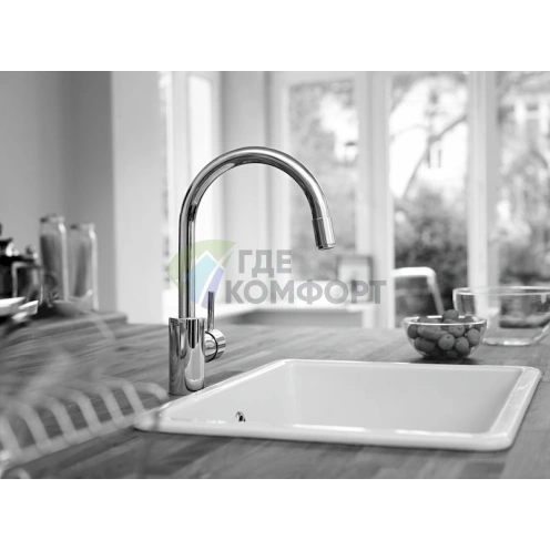 Смеситель для кухни Grohe Concetto: высокий излив из нержавеющей стали - фото 9