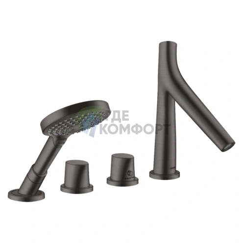 Термостат для ванны AX Starck Organic в шлифованном черном хроме (12426340) - фото 1