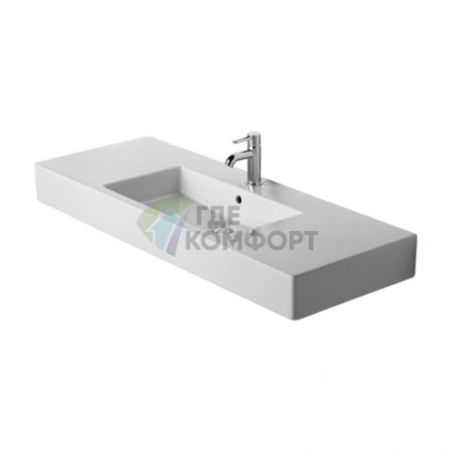 Раковина Duravit Vero для мебели 1250x490 мм, белая, 3 отверстия под смеситель (329120030) - фото 3