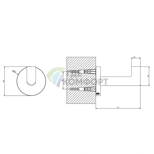 Настенный крючок Gessi Tondo Black XL (63621#299) - фото 2