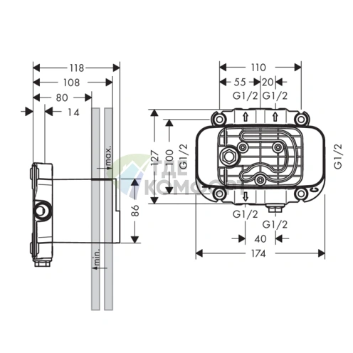 Термостат AX со скрытым модулем для 4 источников (45710180) - фото 2